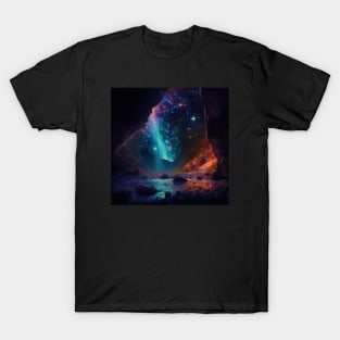 A Starry Night Sky Outside A Cave T-Shirt